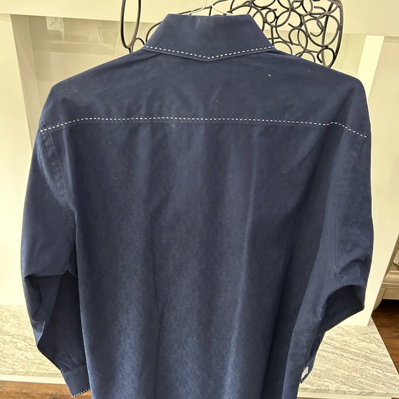 Zagiri Men’s Two Tone Blue Long Sleeve Shirt - Picture 2 of 9